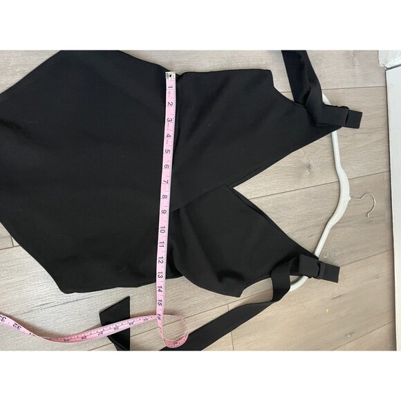 OH MY LOVE London Womens bow v neck black Bodysuit Medium - Picture 3 of 10